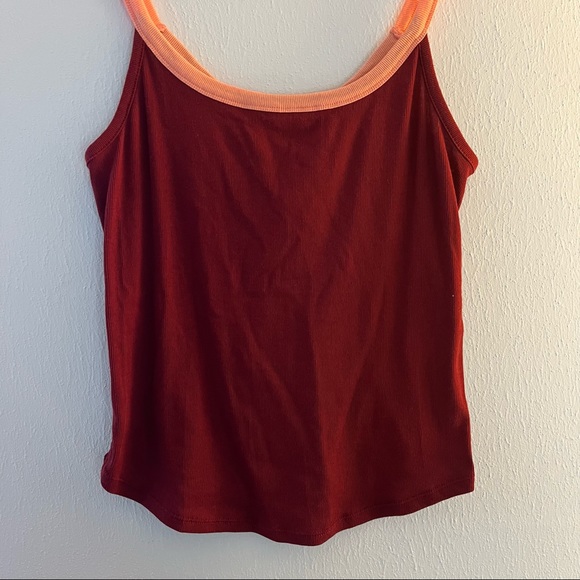 Free People Tank Intimately FP Alia Tank Top Colorblock Maroon & Pink Sz L NWT - Picture 7 of 15